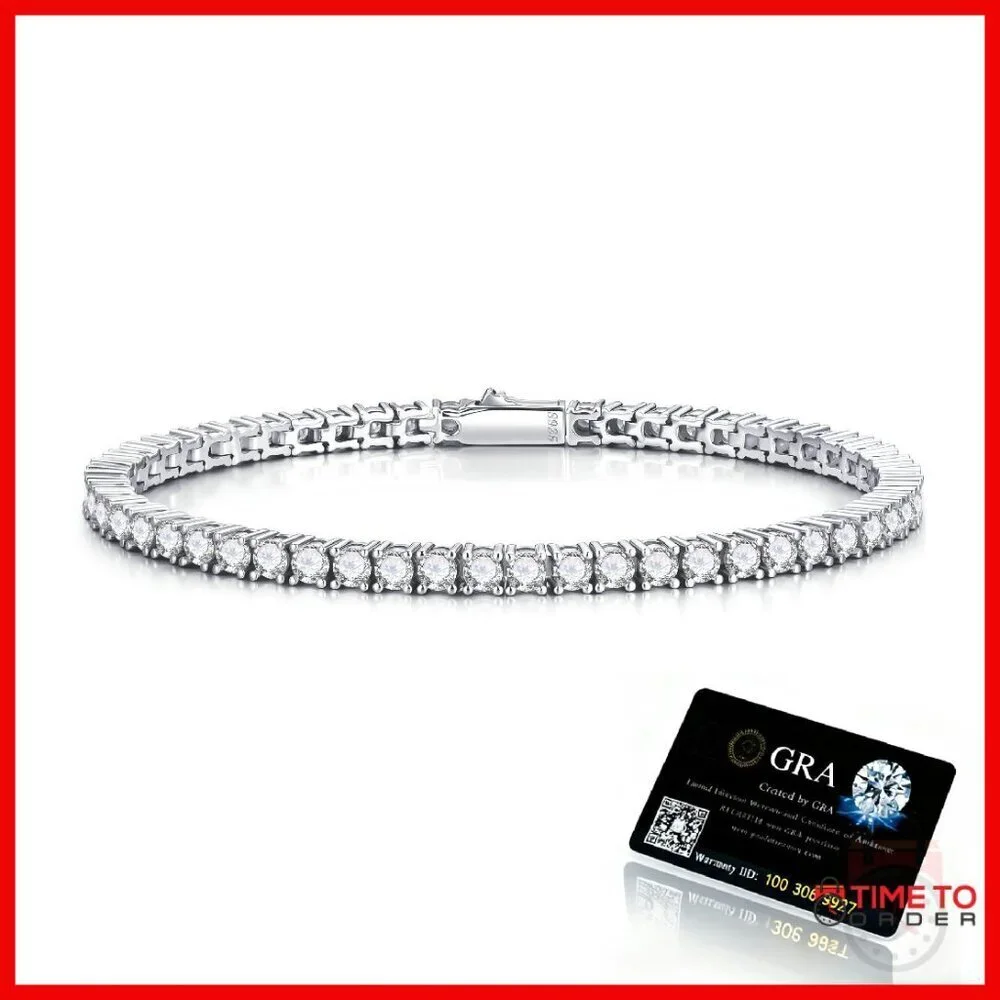 Sterling Silver Moissanite Tennis Bracelet 7